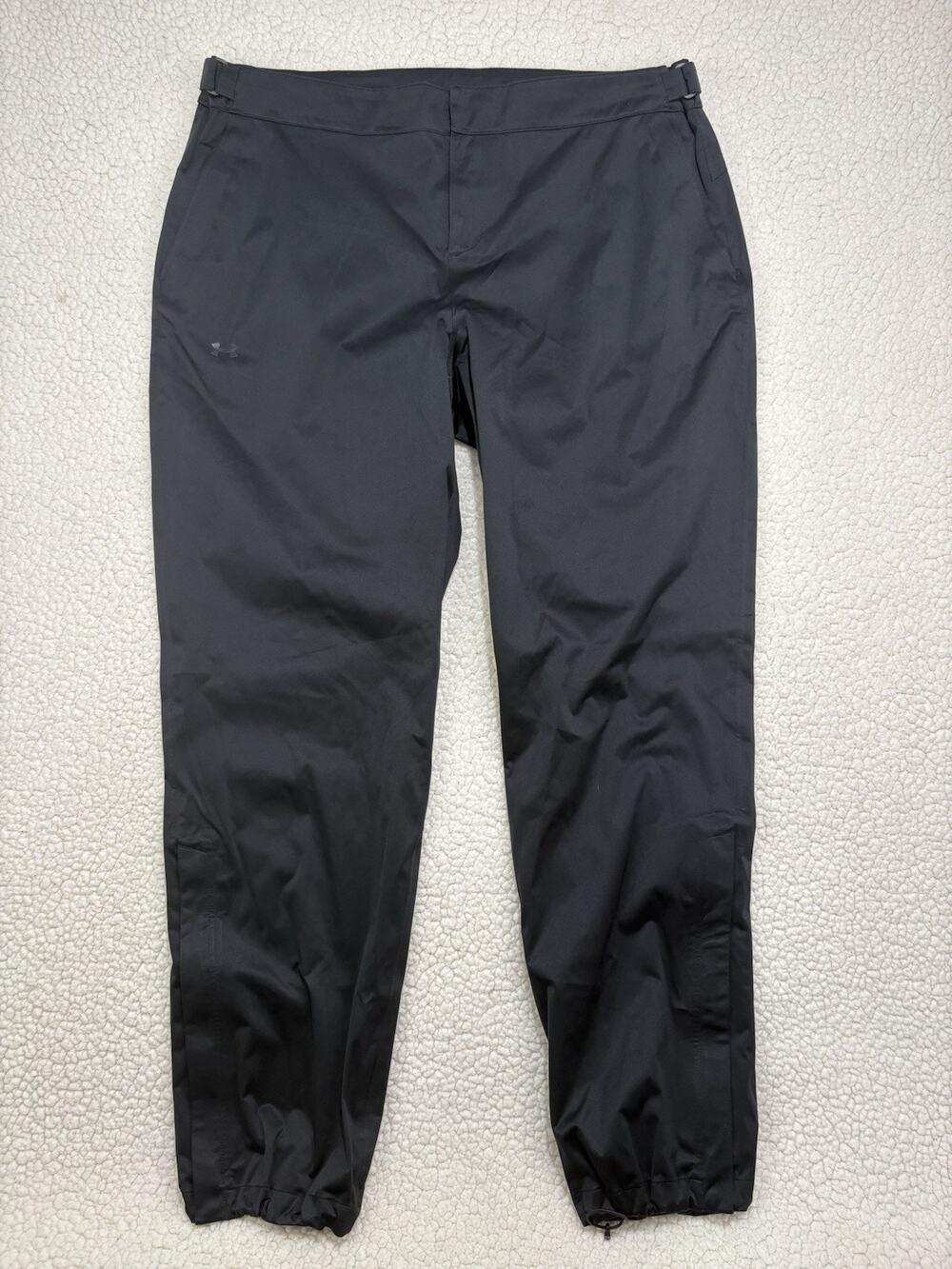 Under Armour Pants Mens XL Black UA Storm Proof Golf Rain Waterproof Lined - Picture 1 of 6